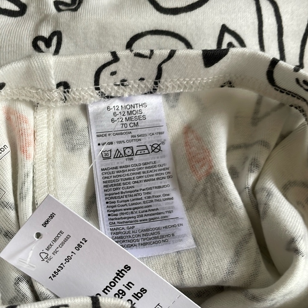 GAP Baby PJ Rabbit carrots short sleeve shirt organic cotton snug 6-12 months - Picture 6 of 8